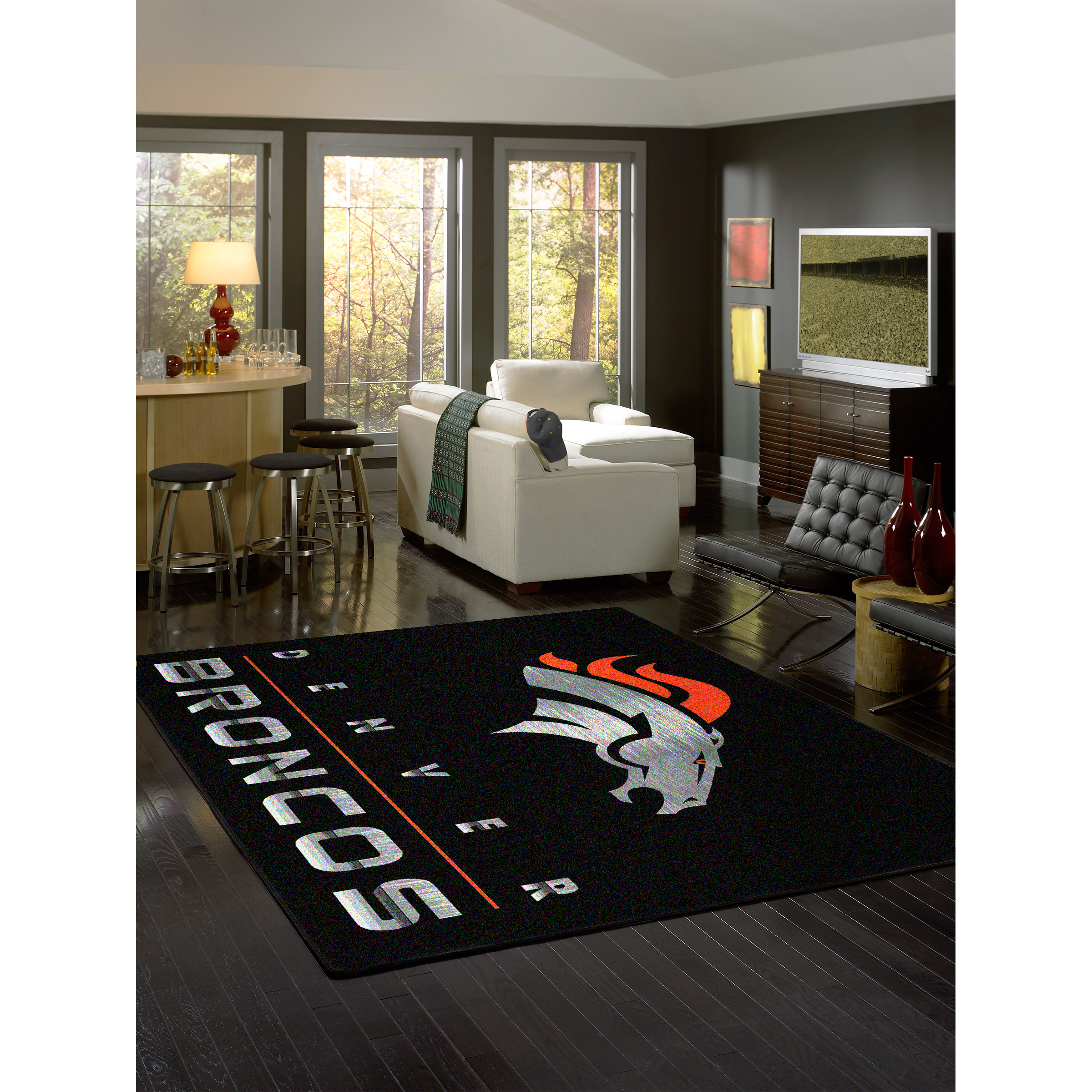 Denver Broncos 4 X 6 CHROME Rug