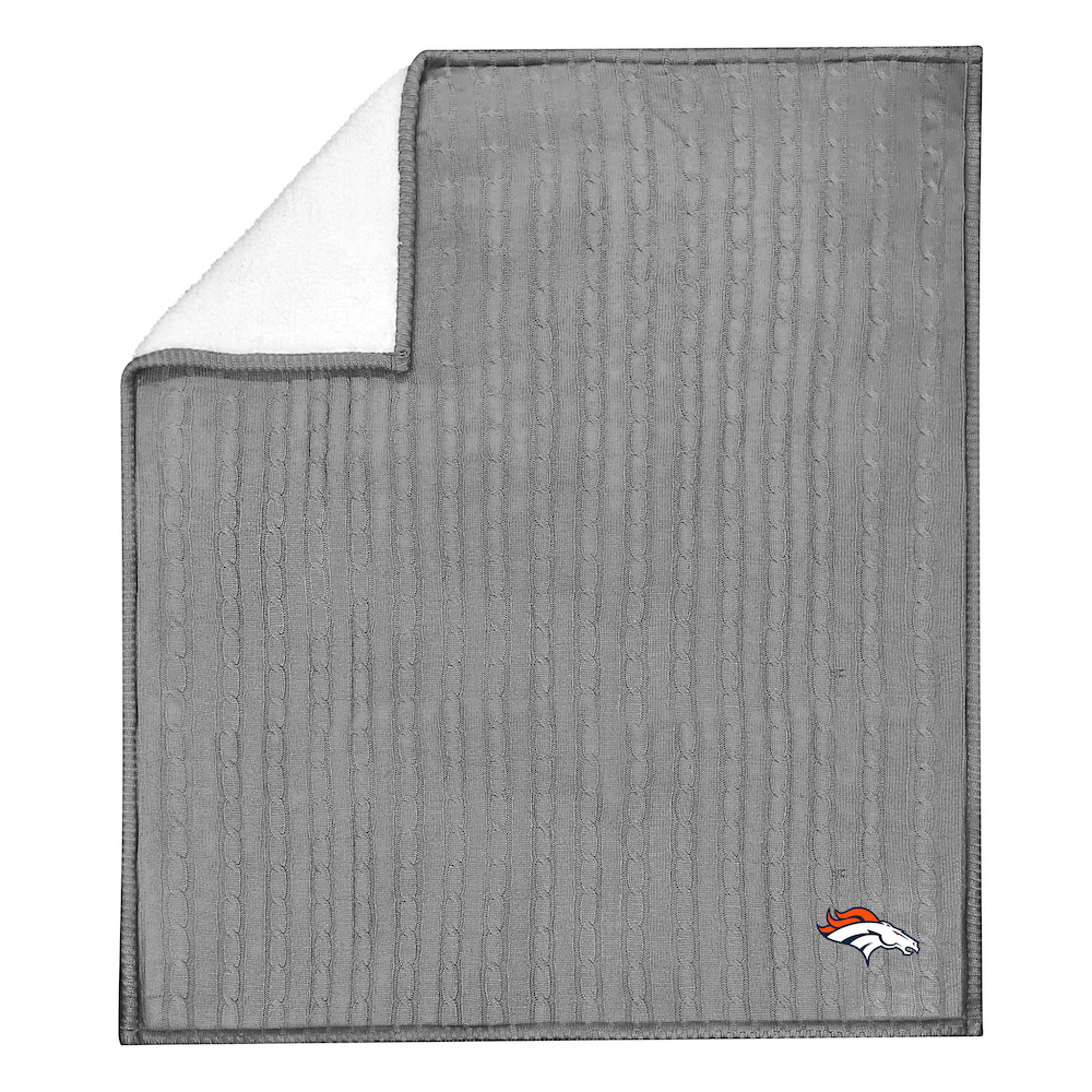 Denver Broncos Knit Sweater Throw Blanket