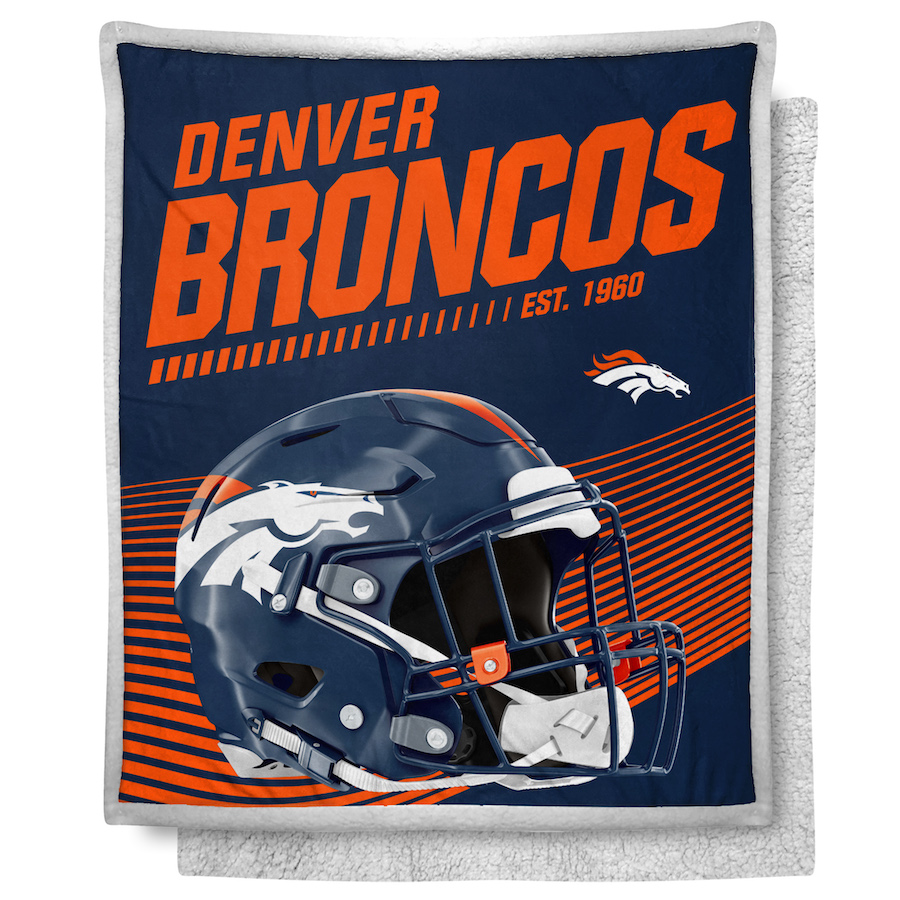 Denver Broncos Mink SHERPA Throw Blanket