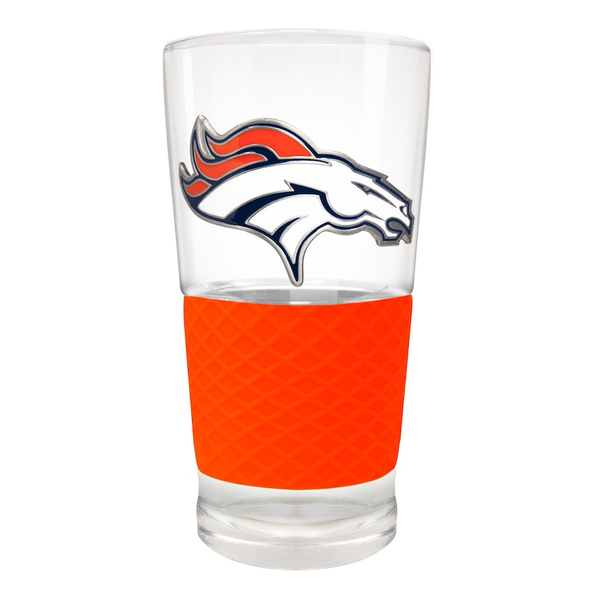 Denver Broncos 22 oz Pilsner Glass with Silicone Grip