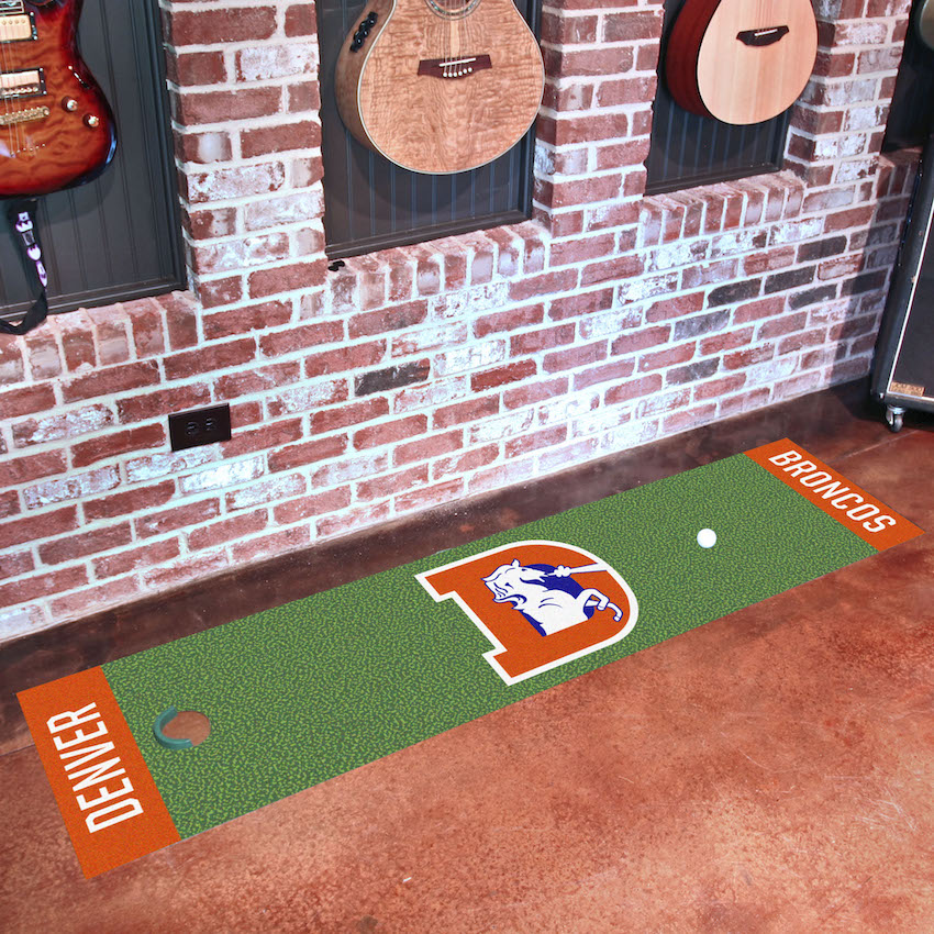 Denver Broncos Vintage 18 x 72 in Putting Green Mat with Throwback Logo