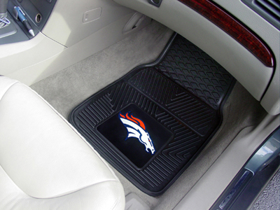 Denver Broncos Car Floor Mats 18 x 27 Heavy Duty Vinyl Pair