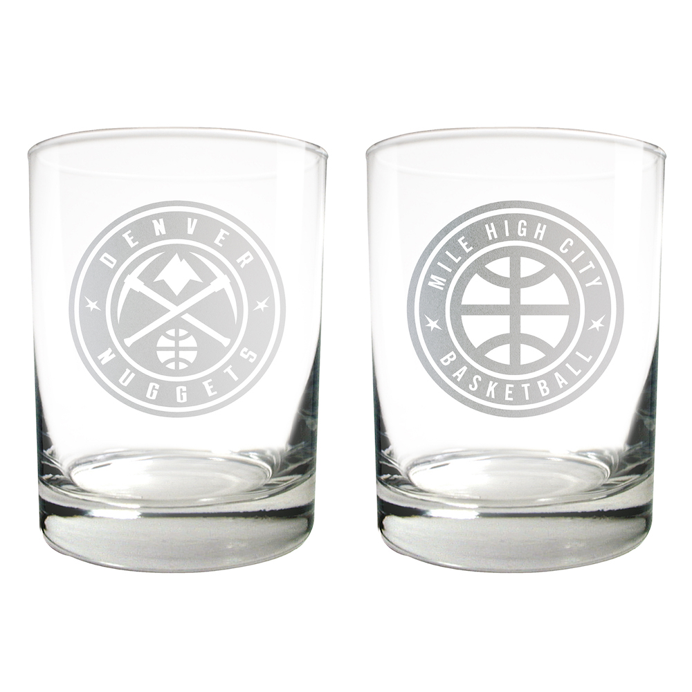 Denver Nuggets 2pc Rocks Glass Set