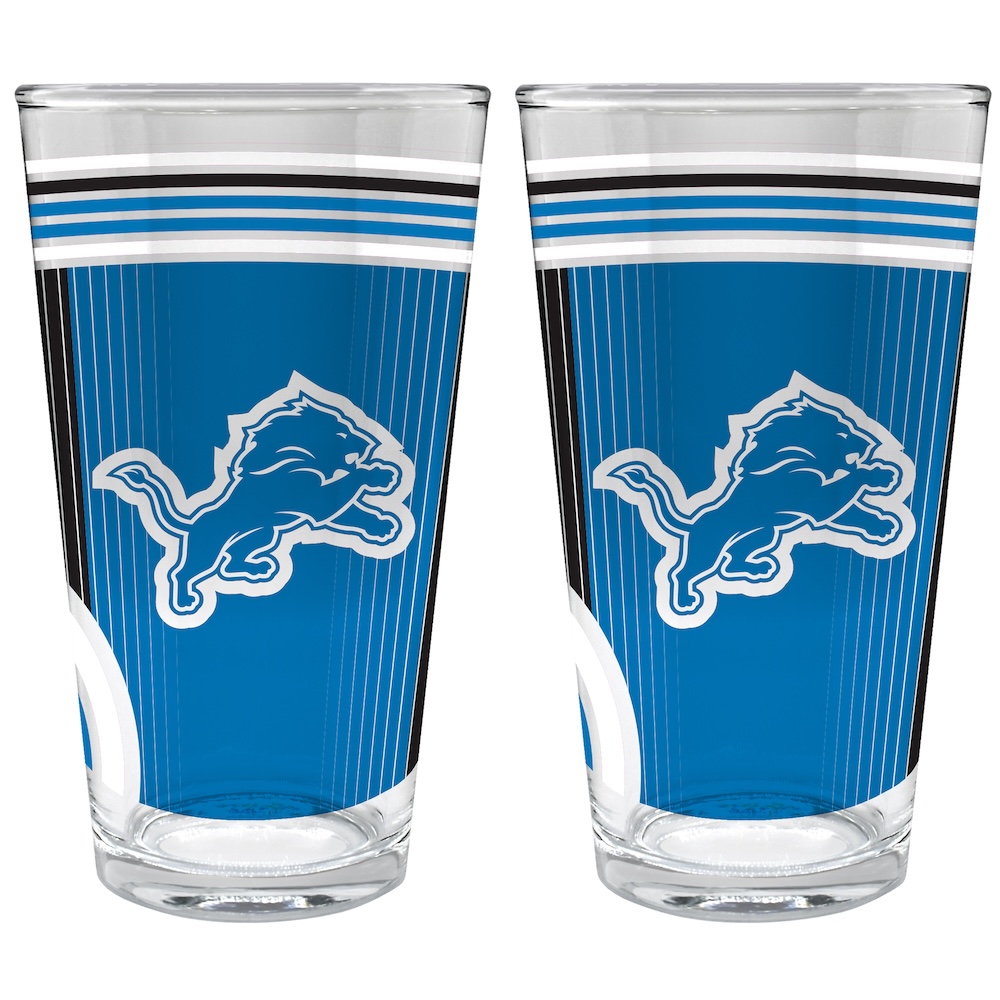 Detroit Lions COOL VIBES 2 pc Pint Glass Set