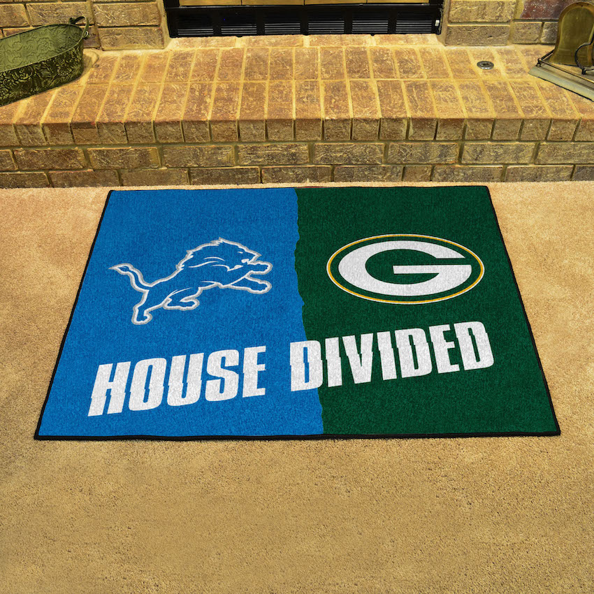 NFL House Divided Rivalry Rug Detroit Lions - Green Bay Packers