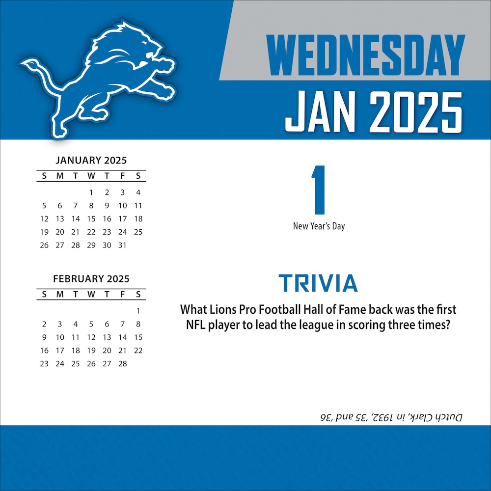 Detroit Lions 2025 NFL Page-A-Day Box Calendar