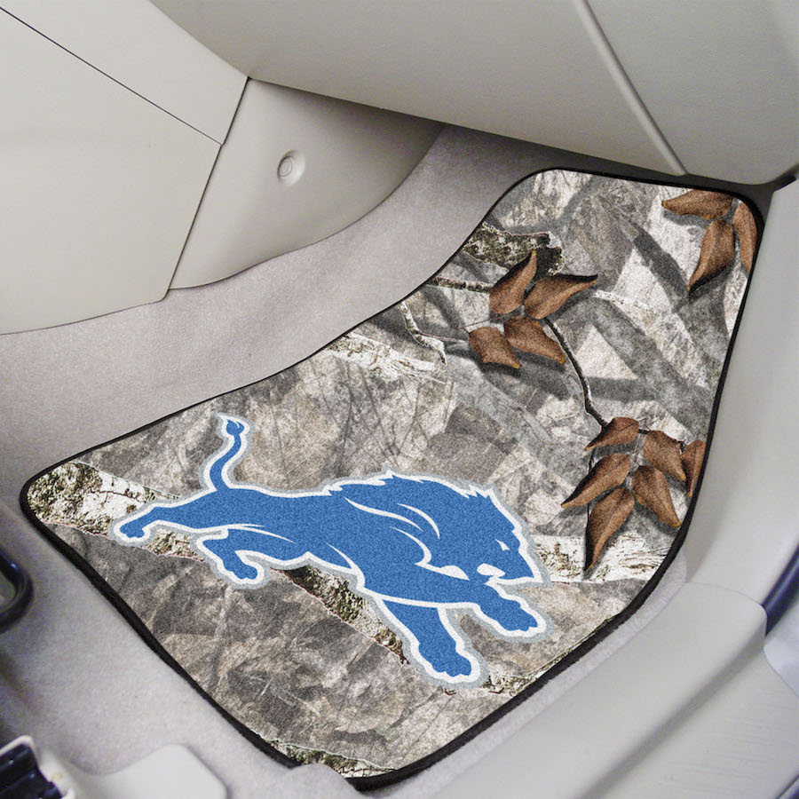 Detroit Lions Carpeted Camouflage Car Floor Mats 18 x 27 inch