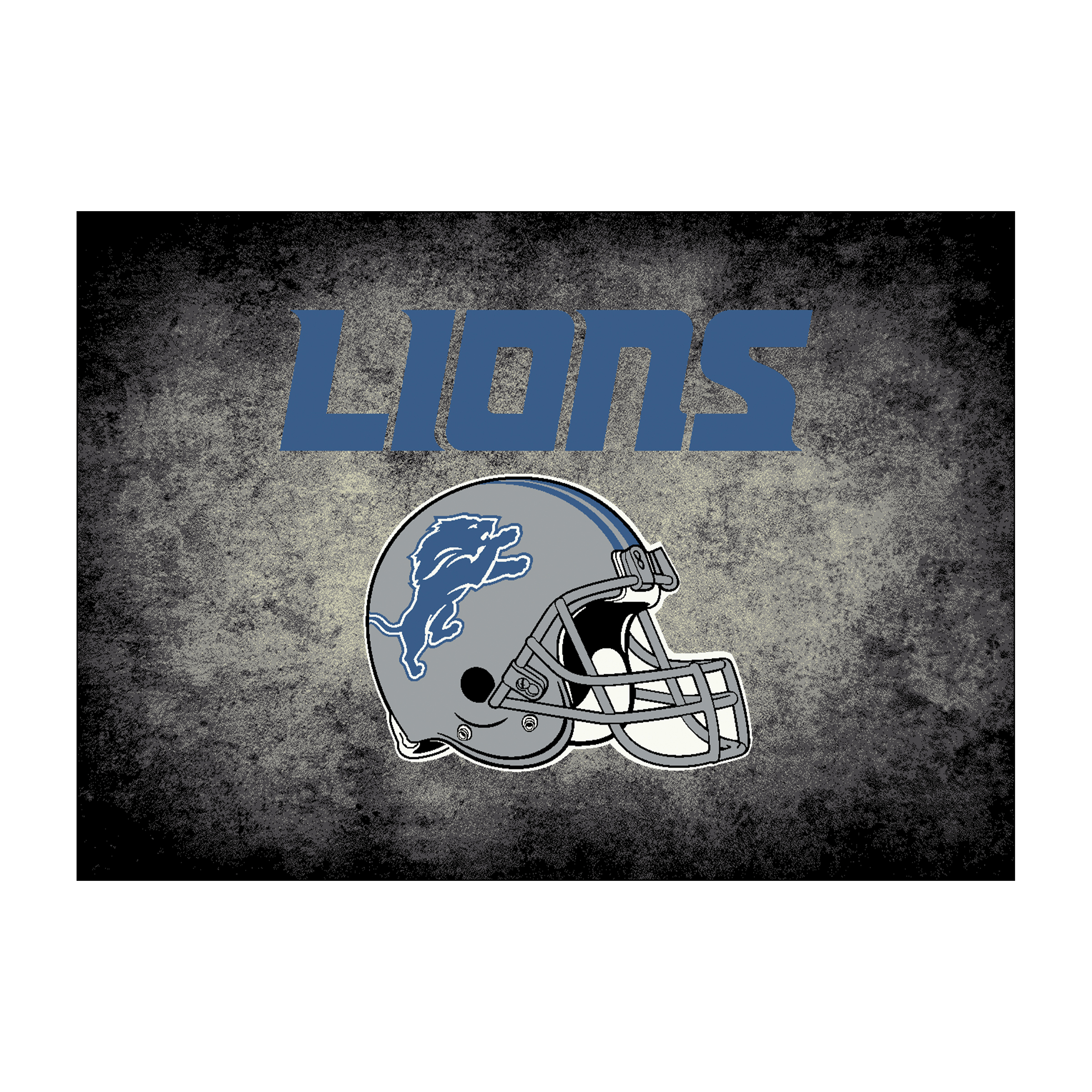 Detroit Lions 6 X 8 DISTRESSED Rug