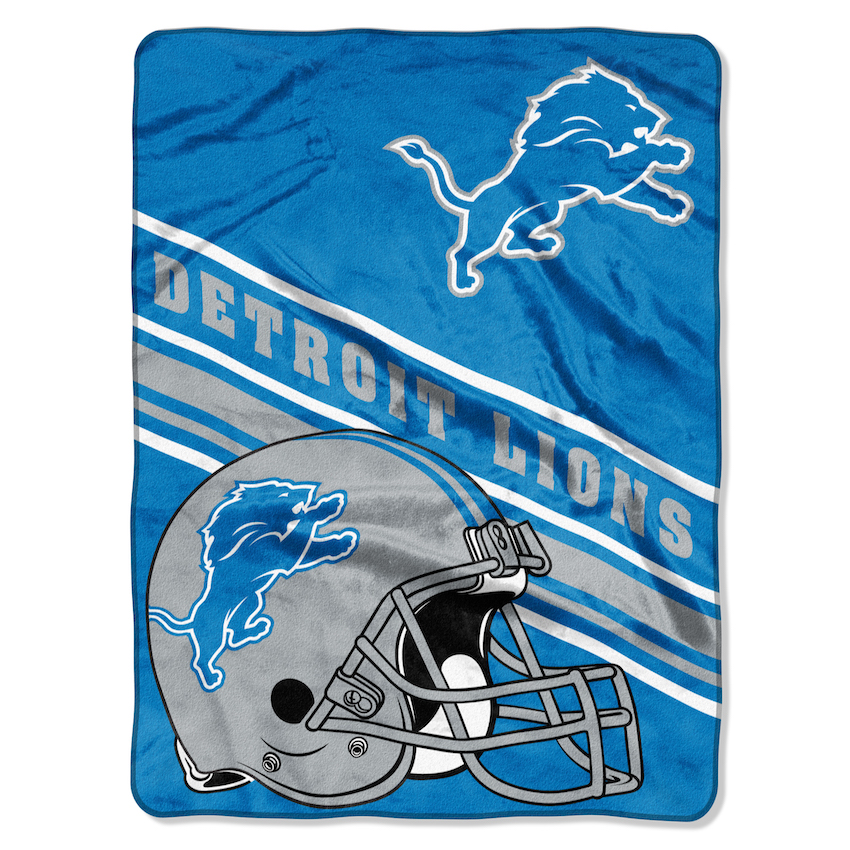 Detroit Lions Large Plush Fleece Raschel Blanket 60 x 80