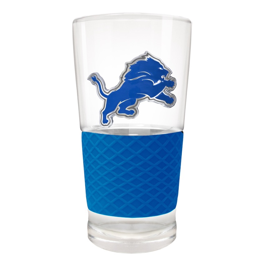 Detroit Lions 22 oz Pilsner Glass with Silicone Grip