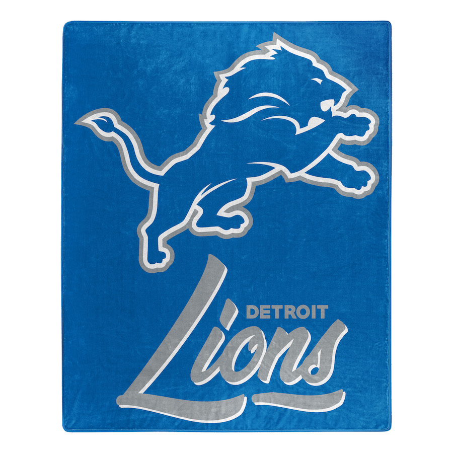 Detroit Lions Plush Fleece Raschel Blanket 50 x 60