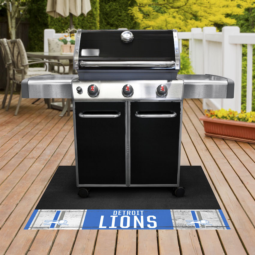 Detroit Lions Vintage NFL Grill Mat Throwback Logo