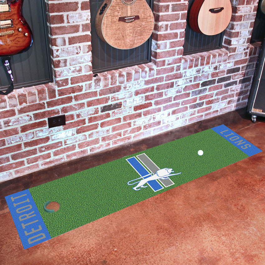 Detroit Lions Vintage 18 x 72 in Putting Green Mat with Throwback Logo