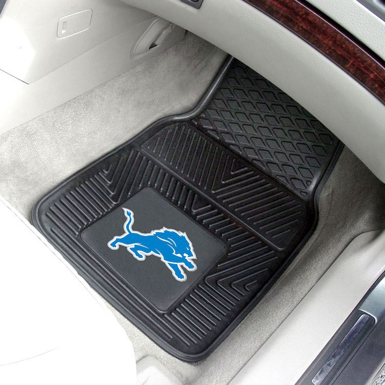 Detroit Lions Car Floor Mats 18 x 27 Heavy Duty Vinyl Pair