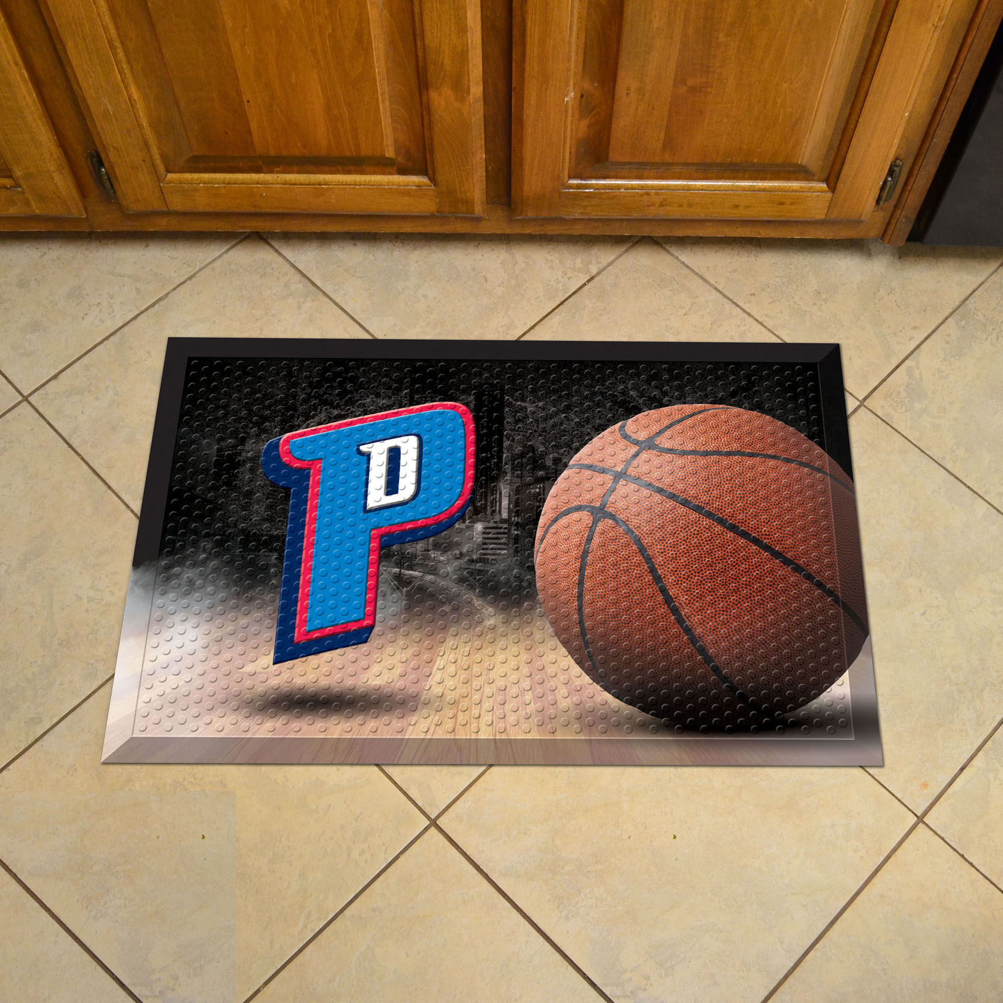 Detroit Pistons Ball Style SCRAPER Door Mat