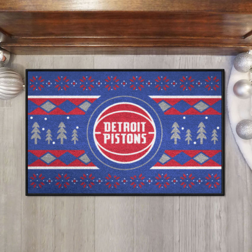 Detroit Pistons HOLIDAY SWEATER 20 x 30 STARTER Floor Mat