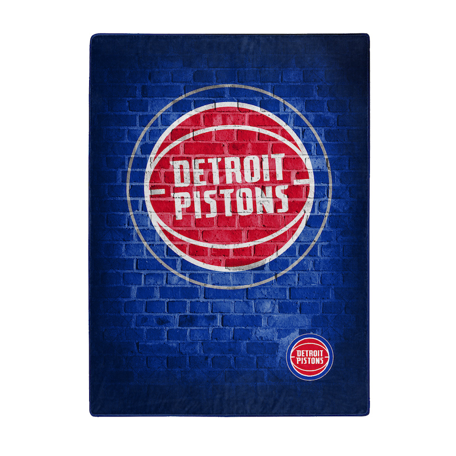 Detroit Pistons Large Plush Fleece Raschel Blanket 60 x 80