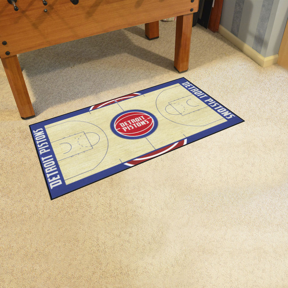 Detroit Pistons 30 x 54 LARGE Basketball Court Carpet Runner