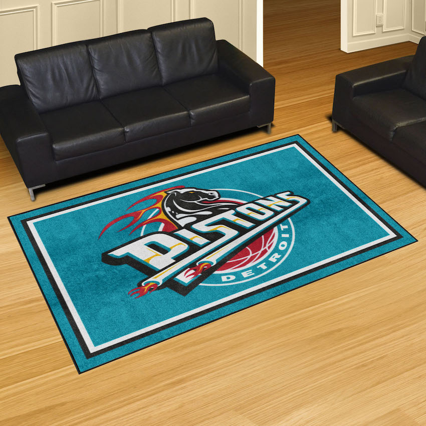 Detroit Pistons Vintage 5x8 Area Rug - Throwback Logo