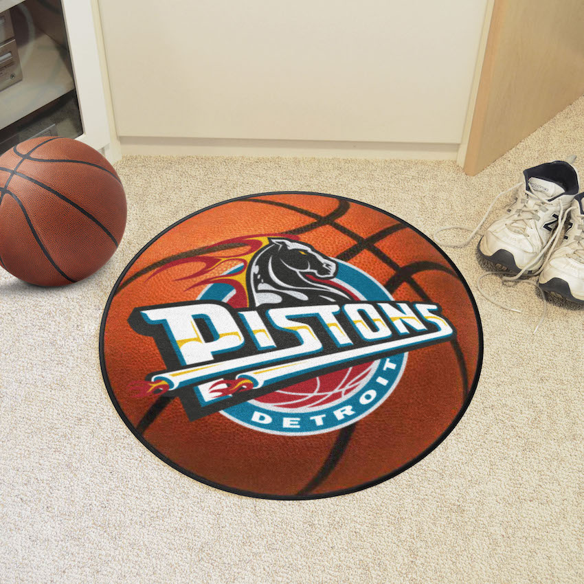 Detroit Pistons Vintage Basketball Mat - Throwback Logo