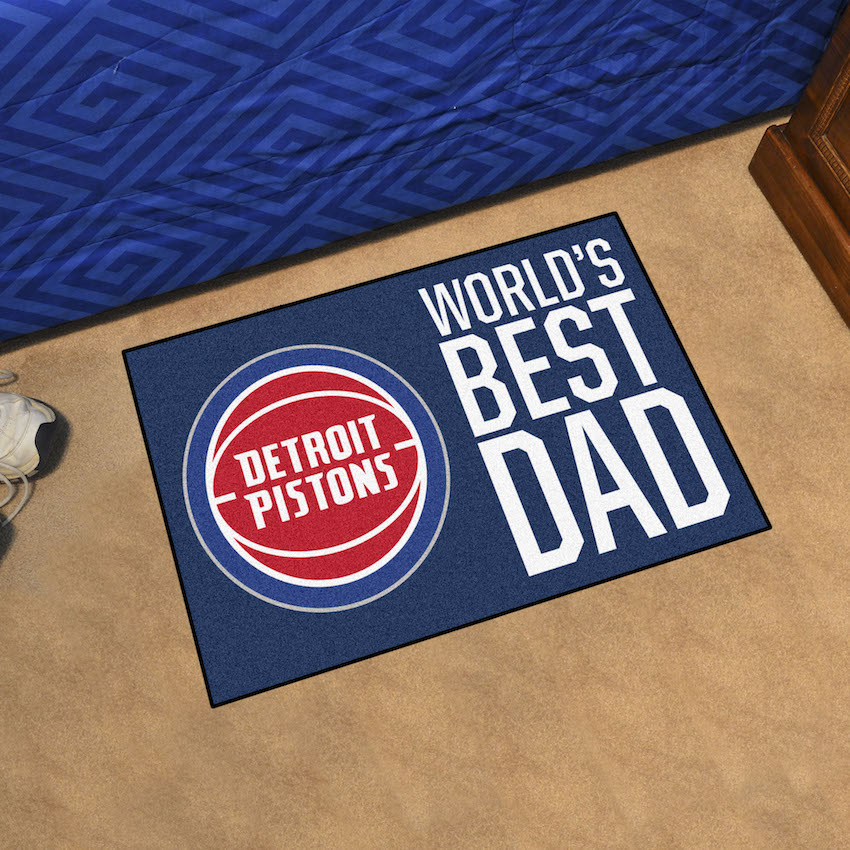 Detroit Pistons 20 x 30 WORLDS BEST DAD Floor Mat