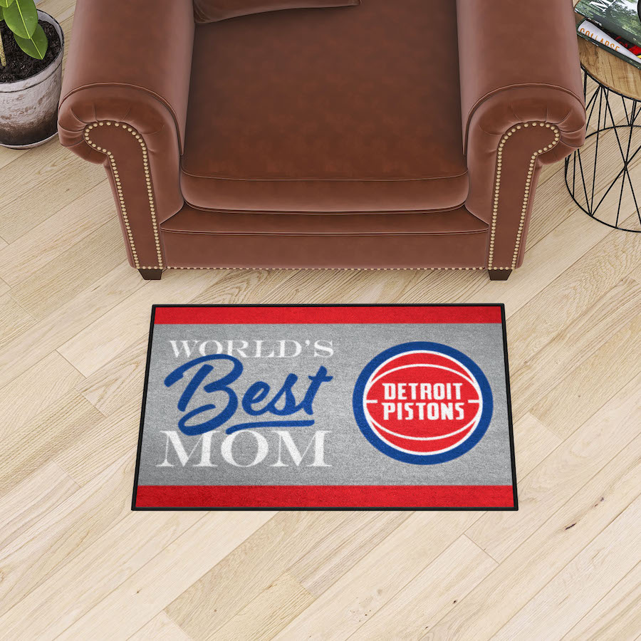Detroit Pistons 20 x 30 WORLDS BEST MOM Floor Mat