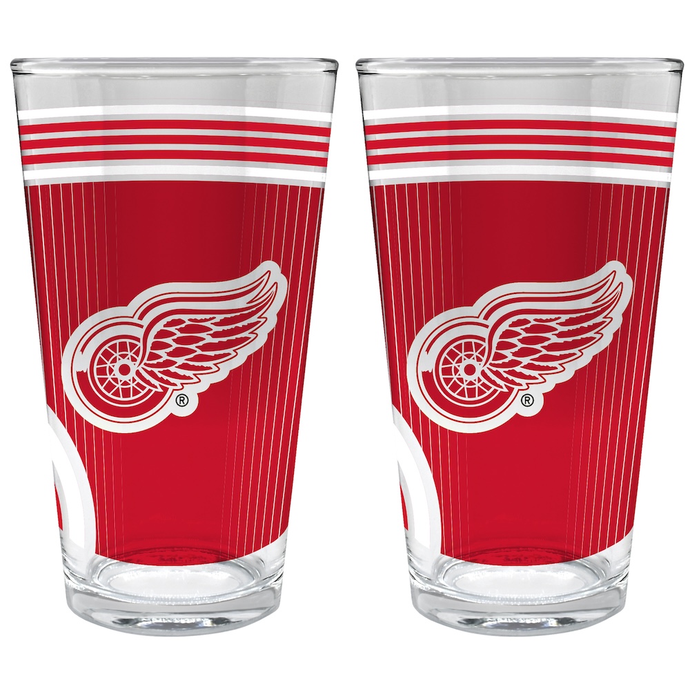 Detroit Red Wings COOL VIBES 2 pc Pint Glass Set