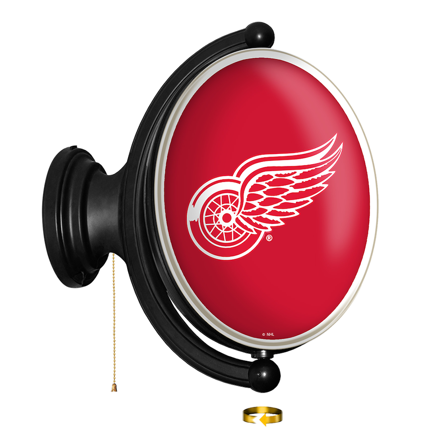 Detroit Red Wings LED Rotating Wall Sign ~ OVAL