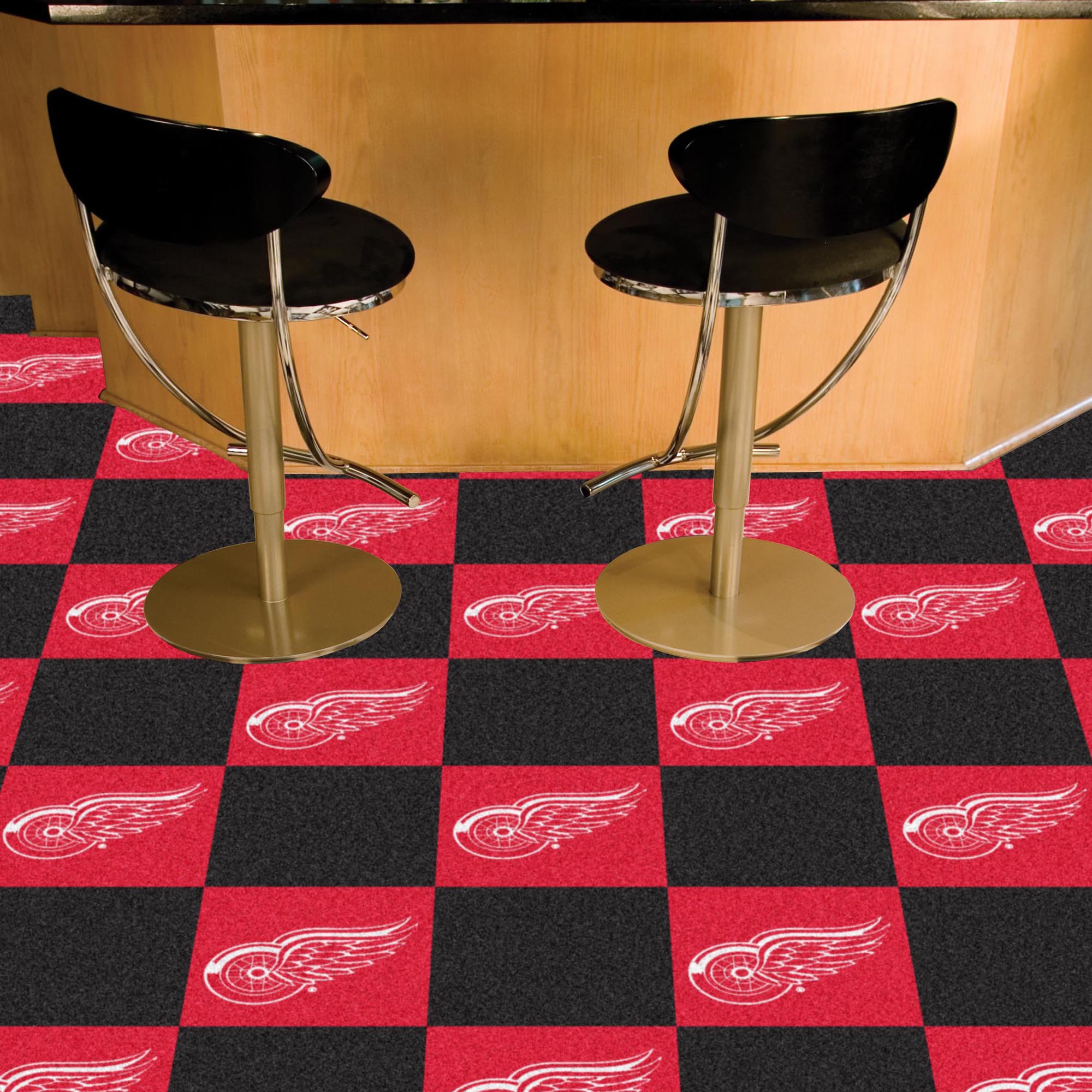 Detroit Red Wings Carpet Tiles 18x18 in.