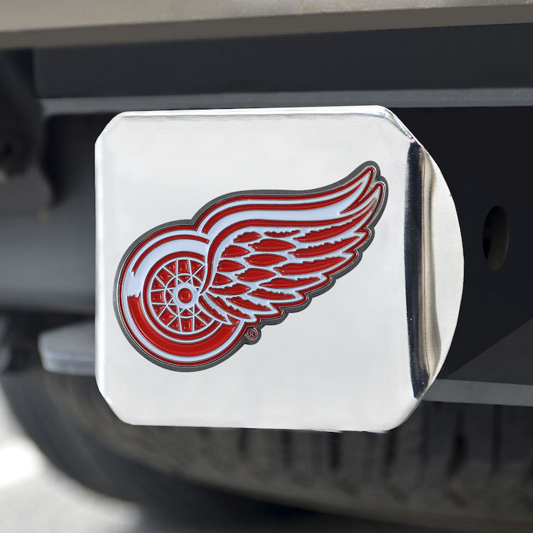 Detroit Red Wings Color Chrome Trailer Hitch Cover