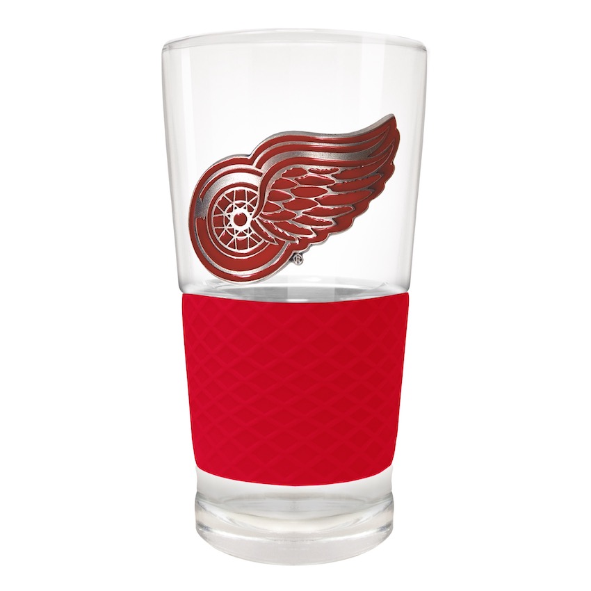 Detroit Red Wings 22 oz Pilsner Glass with Silicone Grip