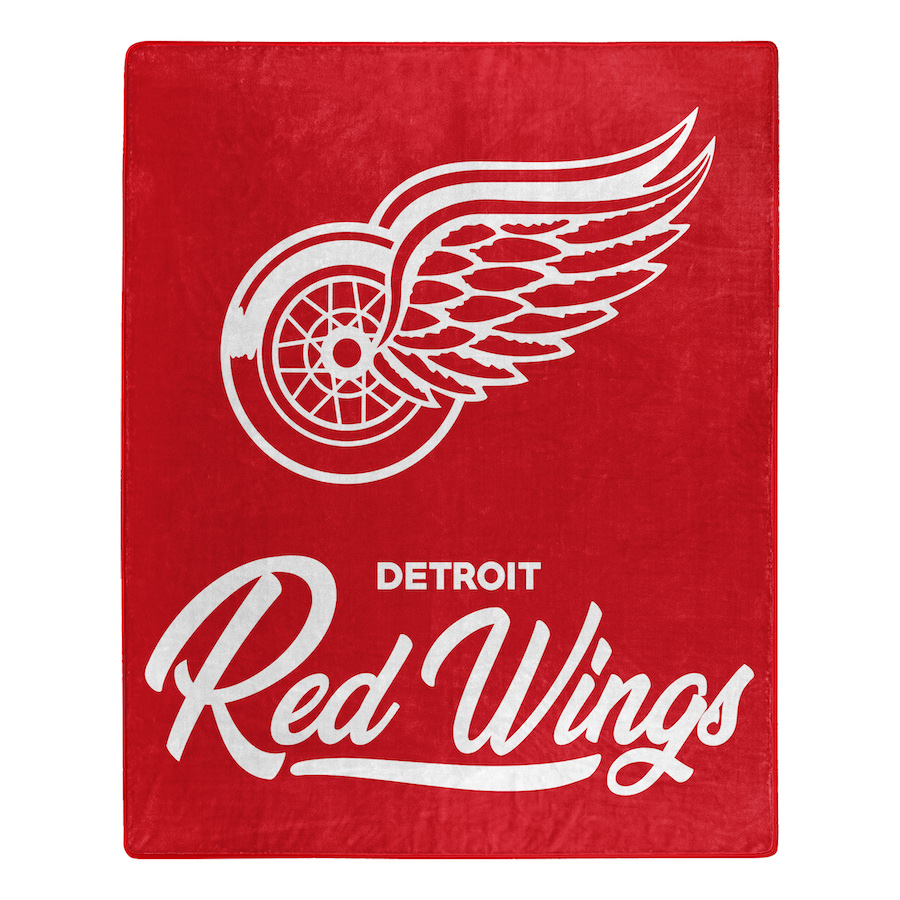 Detroit Red Wings Plush Fleece Raschel Blanket 50 x 60