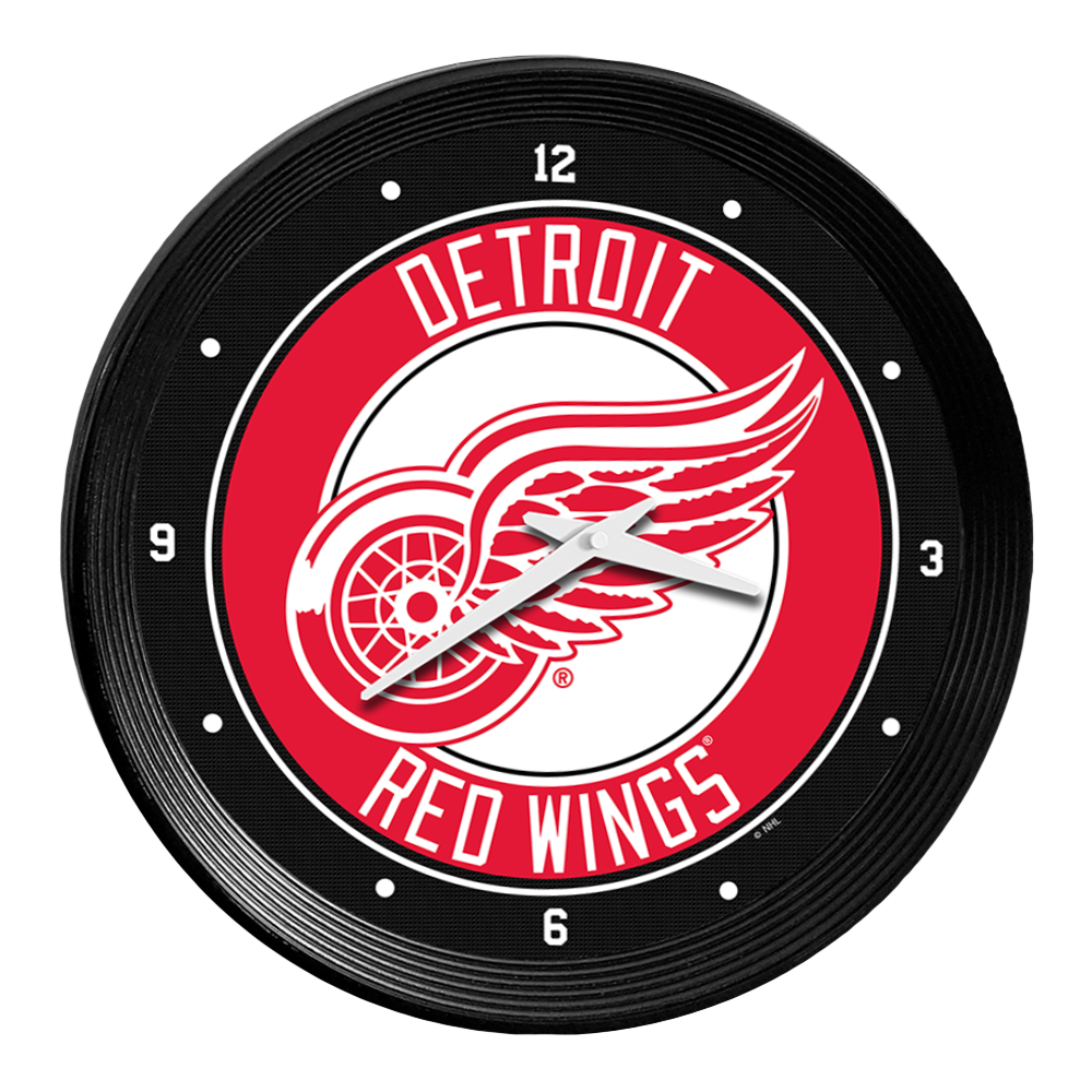 Detroit Red Wings Ribbed Frame Wall Clock