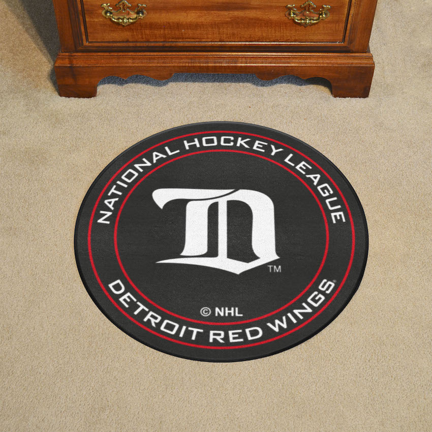 Detroit Red Wings Vintage Puck Mat - Throwback Logo