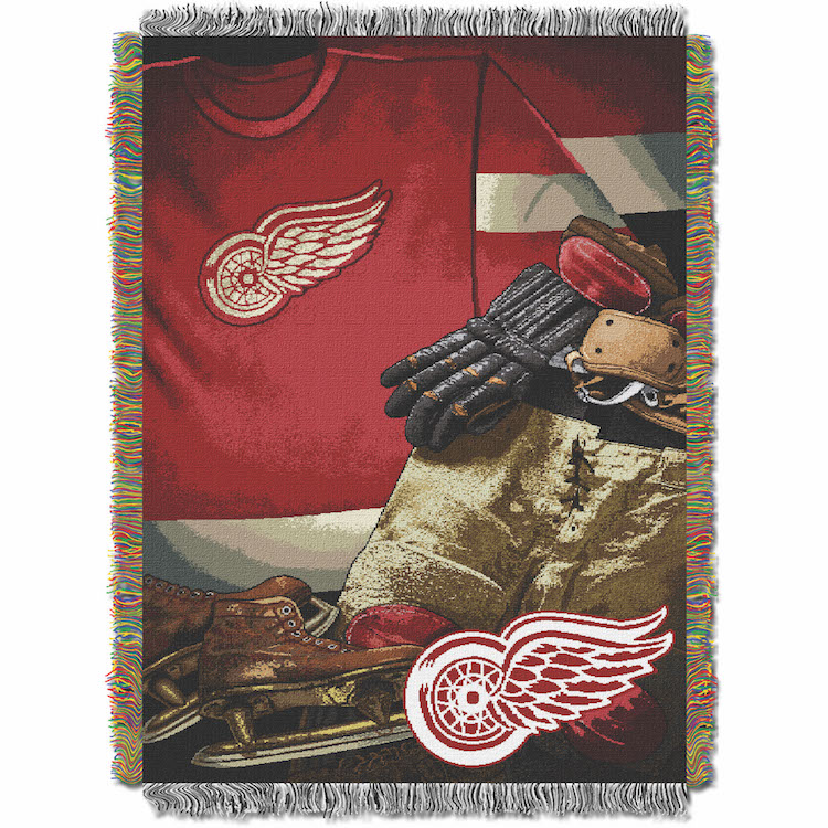 Detroit Red Wings Commemorative VINTAGE Tapestry Throw