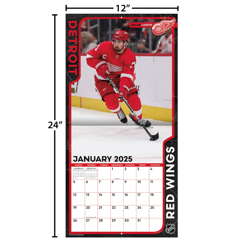 Detroit Red Wings 2025 NHL Team Wall Calendar