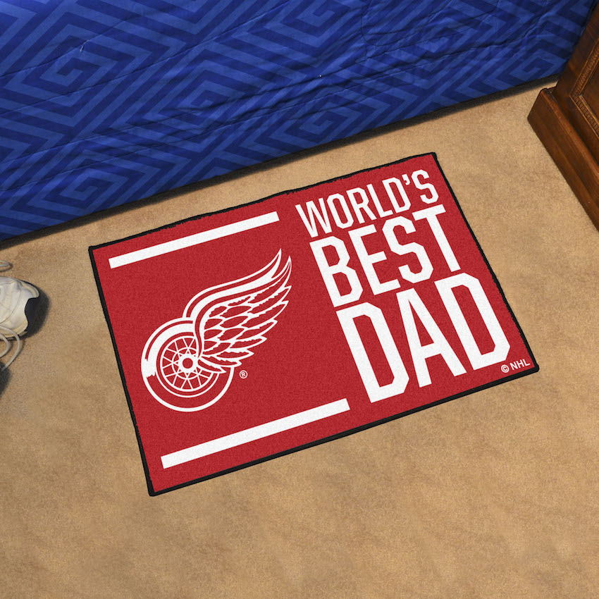 Detroit Red Wings 20 x 30 WORLDS BEST DAD Floor Mat