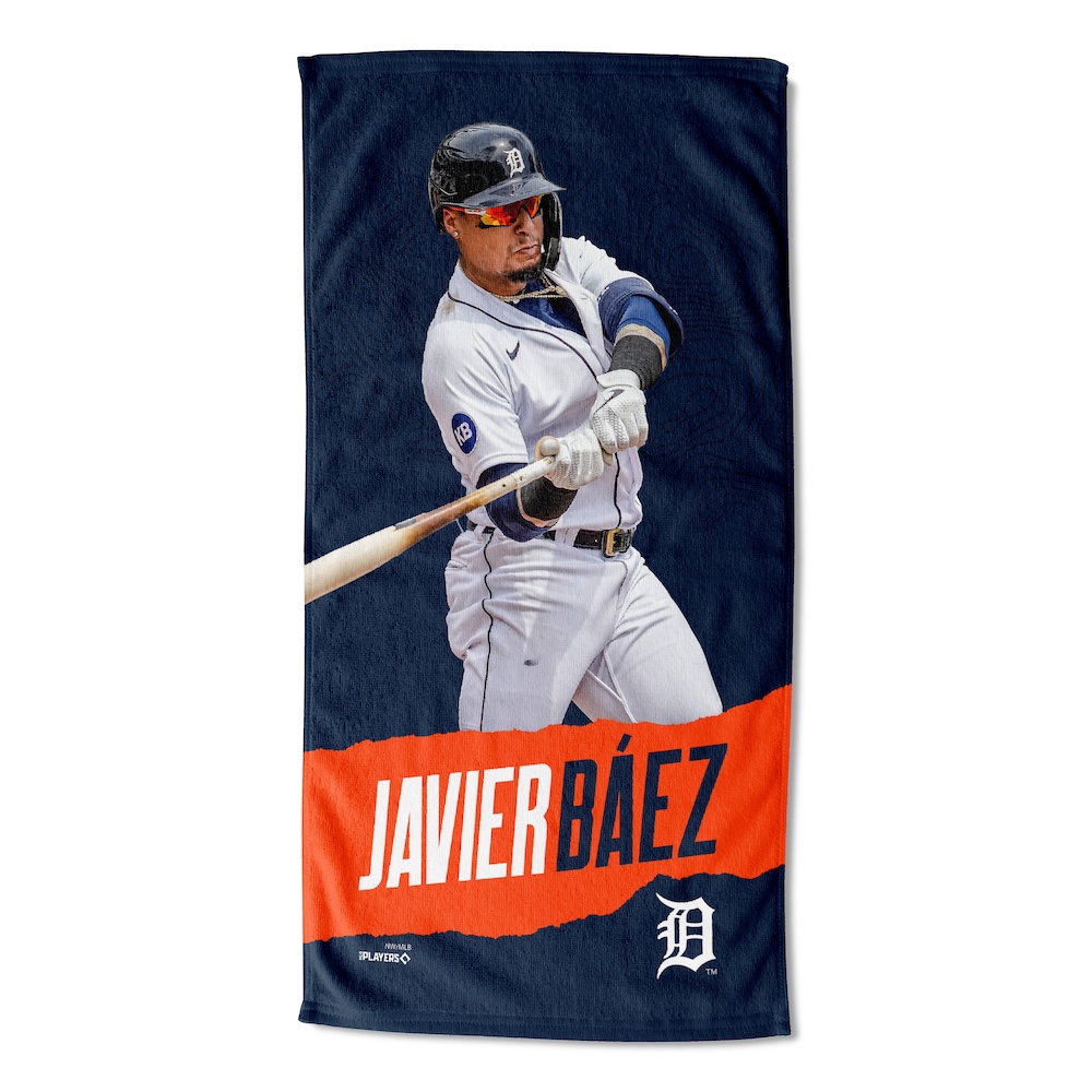 Detroit Tigers Javier Baez 30x60 Beach Towel