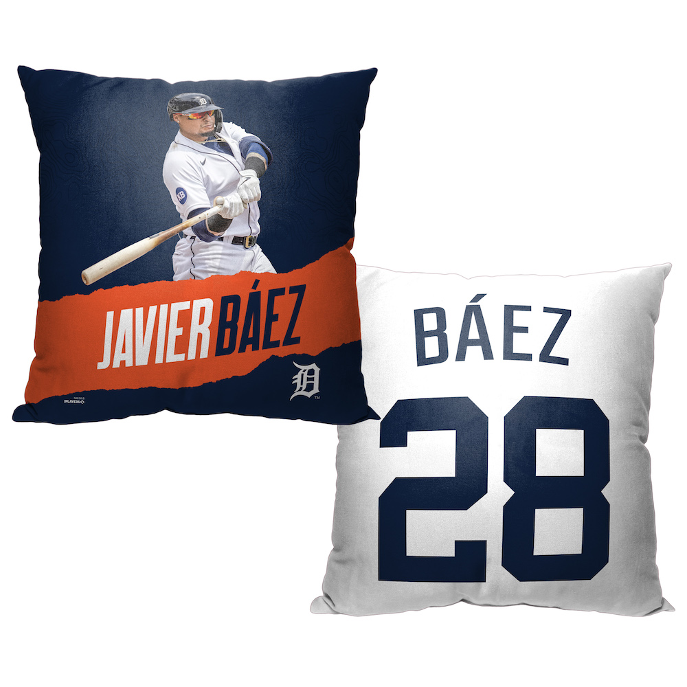 Detroit Tigers Javier Baez Decorative Throw Pillow 18 x 18 inch