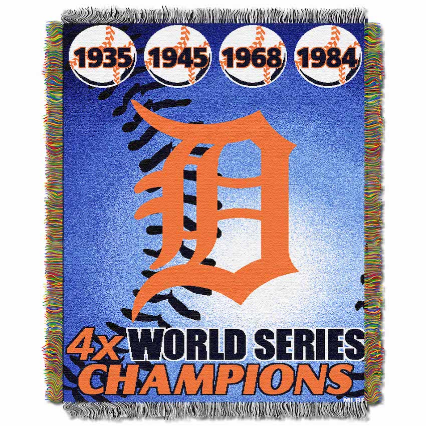 Detroit Tigers Commemorative World Series Tapestry Throw