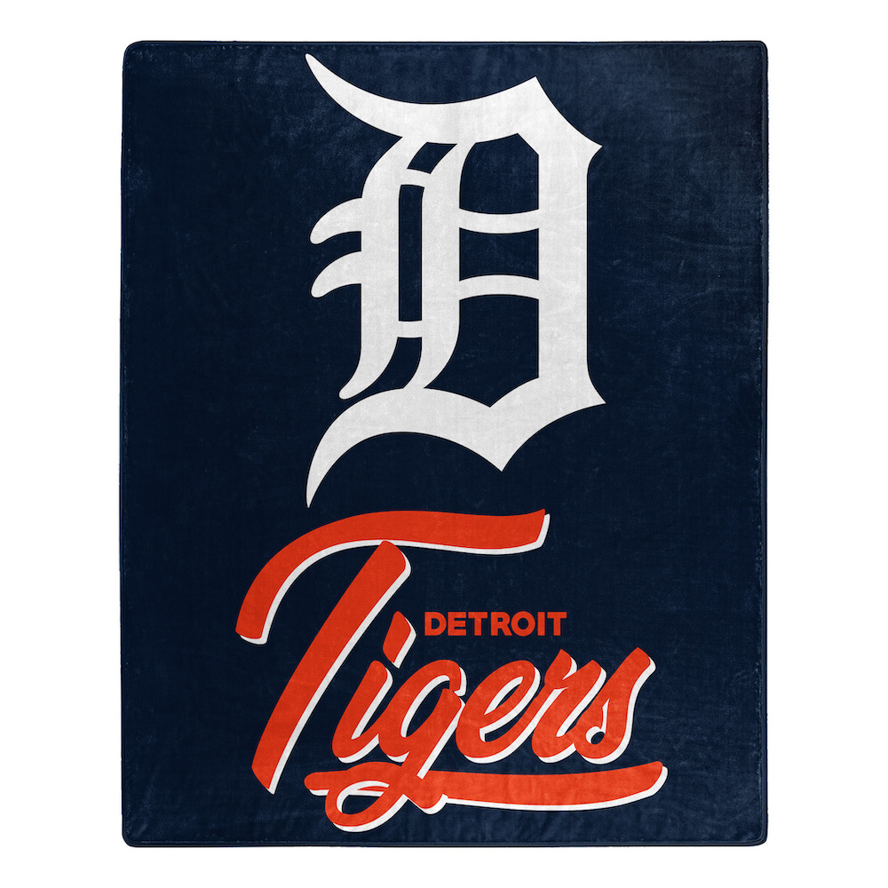 Detroit Tigers Plush Fleece Raschel Blanket 50 x 60