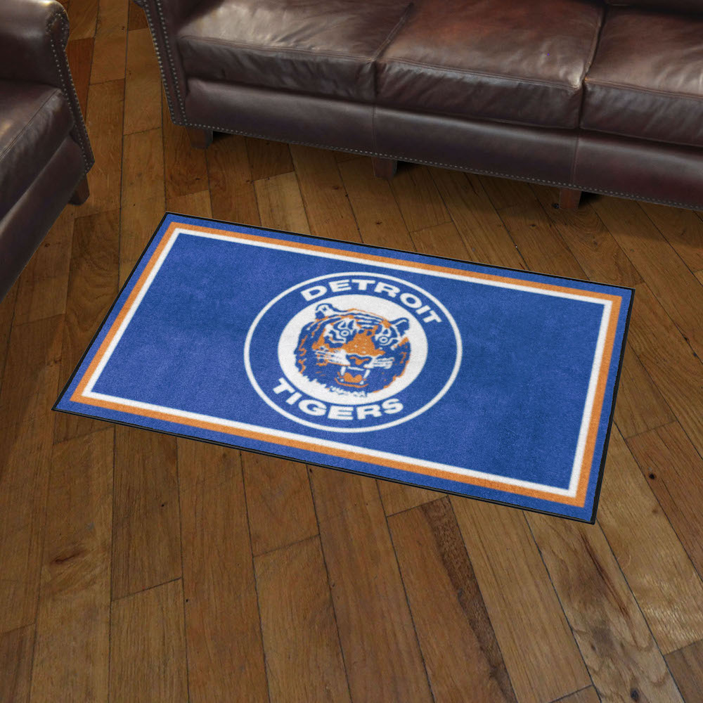 Detroit Tigers MLBCC Vintage 3x5 Area Rug Throwback Logo