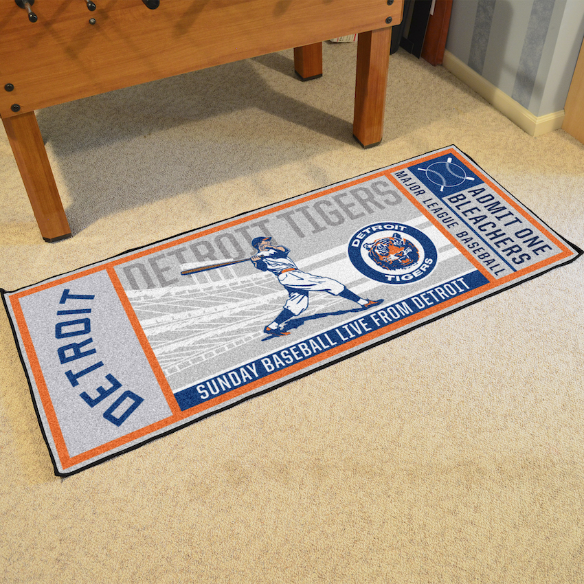 Detroit Tigers MLBCC Vintage 30 x 72 Game Ticket Carpet Runner