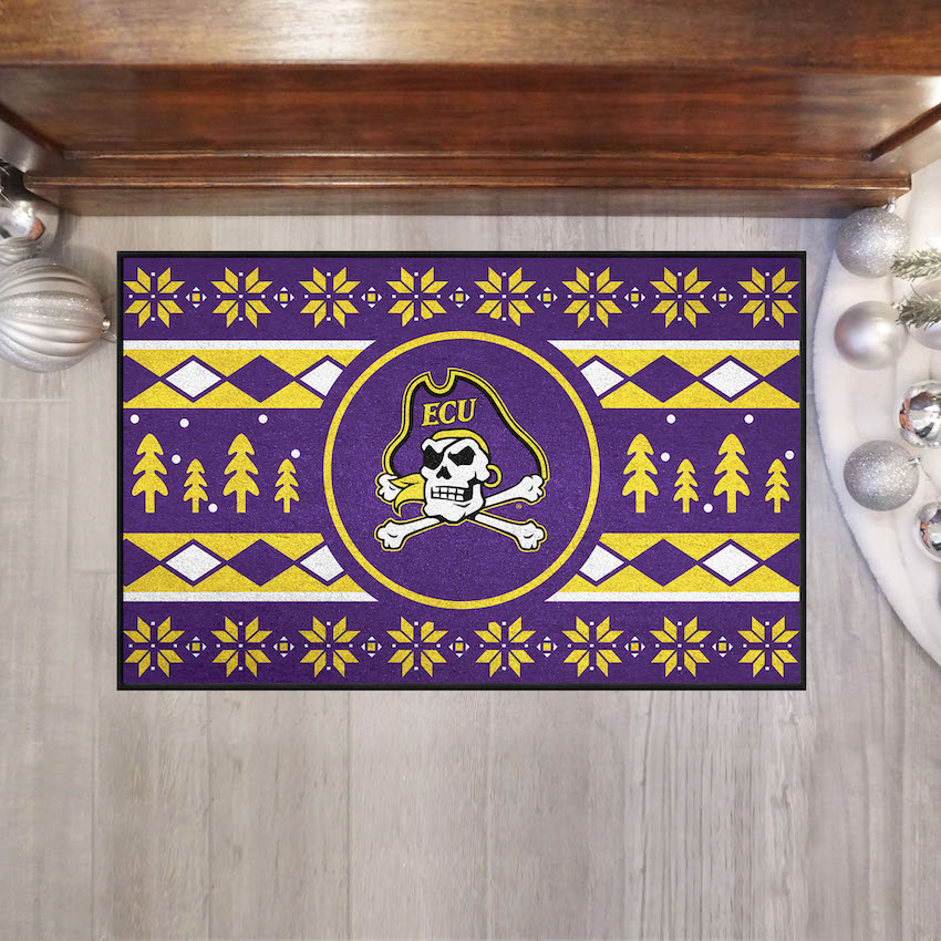 East Carolina Pirates HOLIDAY SWEATER 20 x 30 STARTER Floor Mat