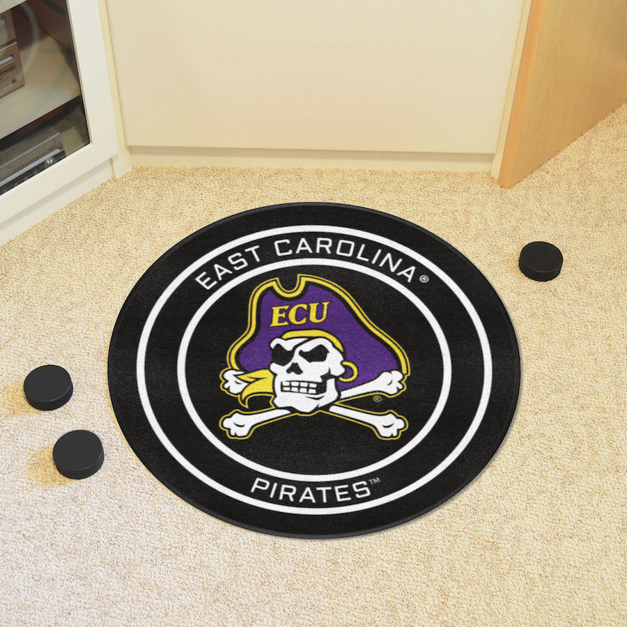 East Carolina Pirates Round Hockey Puck Mat