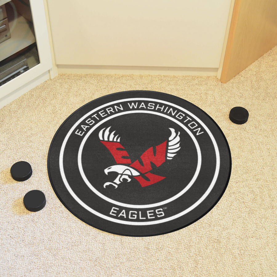 Eastern Washington Eagles Round Hockey Puck Mat