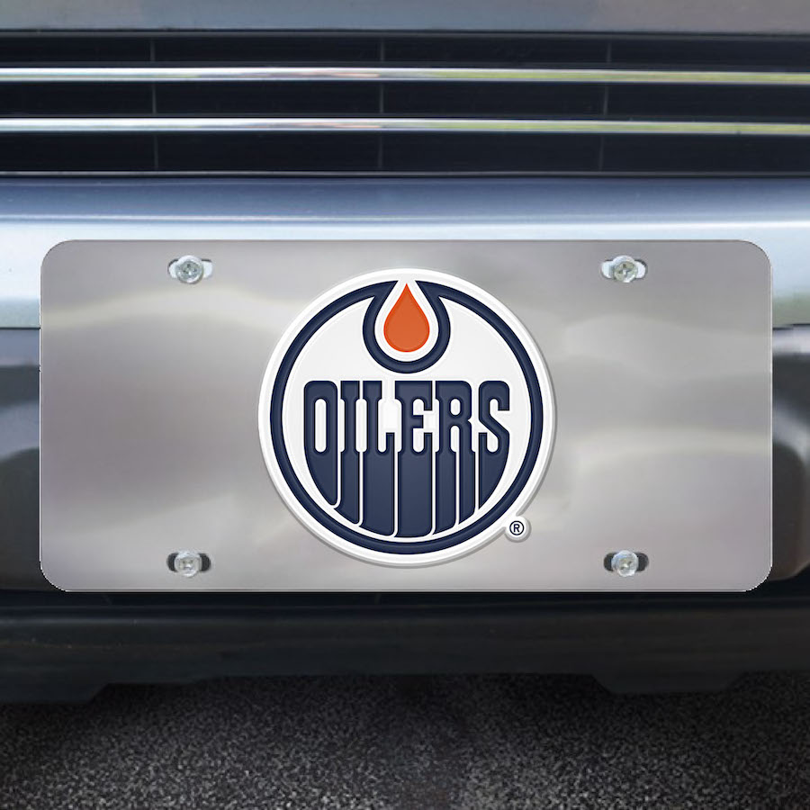 Edmonton Oilers Stainless Steel Die-cast License Plate
