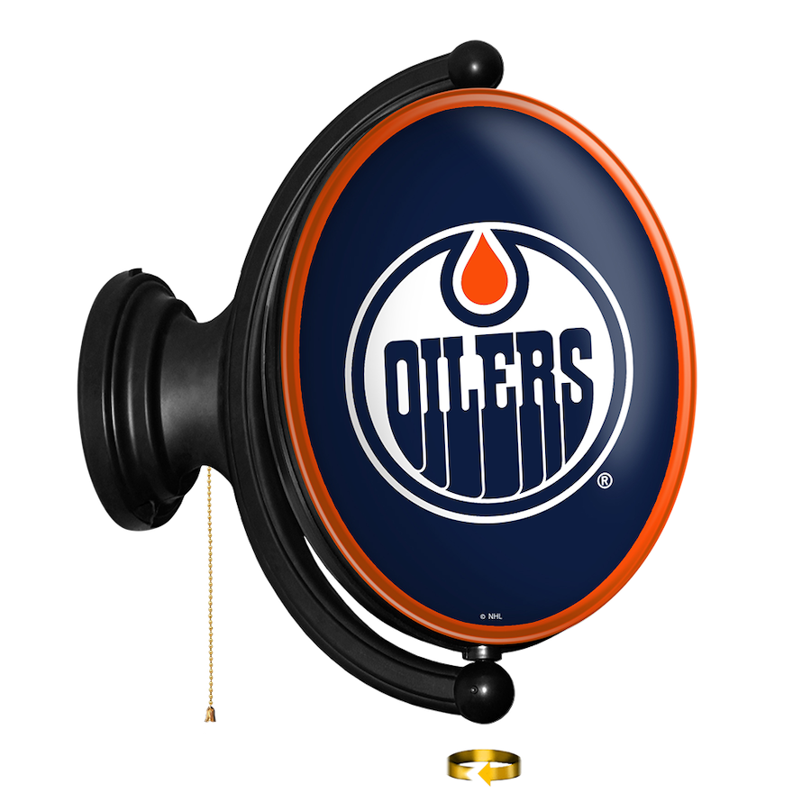 Edmonton Oilers LED Rotating Wall Sign ~ OVAL