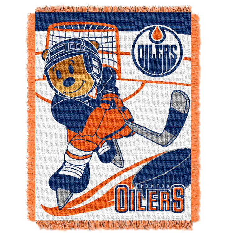 Edmonton Oilers Woven Baby Blanket 36 x 48