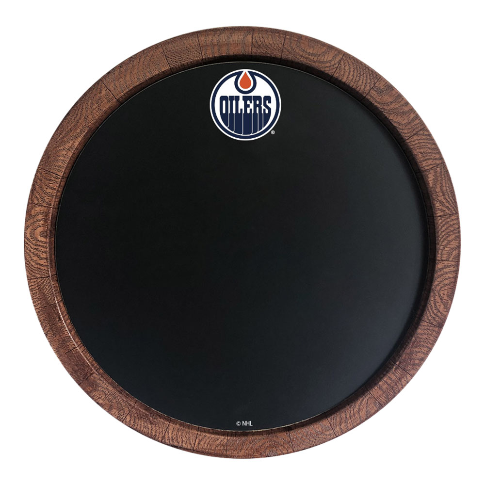 Edmonton Oilers Chalkboard FAUX Barrel Top Sign